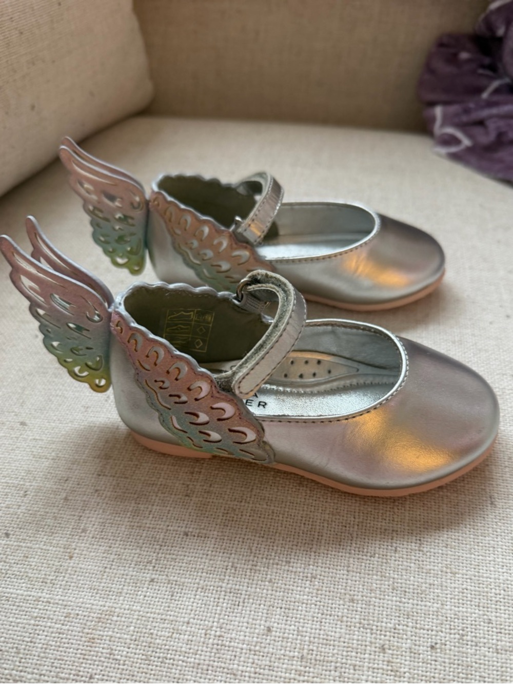 Sophia Webster Metallic Silver Ballet Flats